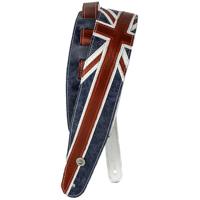 D'Addario 25PRL03 leren gitaarband Union Jack - thumbnail
