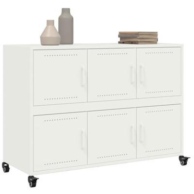 Dressoir 100,5x39x72 cm staal wit