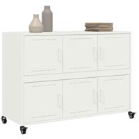 Dressoir 100,5x39x72 cm staal wit - thumbnail