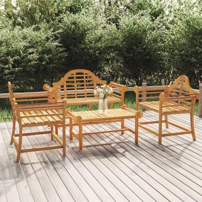 4-delige Loungeset massief teakhout