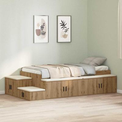 Opbergbedframe artisanaal eikenkleurig 244 x 127 x 53.5 cm