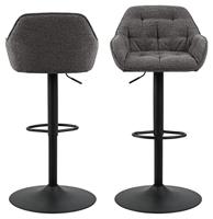 Bendt Draaibare Barkruk 'Loren' Bouclé, kleur Antraciet (zithoogte 63-84cm) - thumbnail