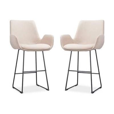 Nolon Nino-Eef Barkrukken Set van 2 - Beige - Zwart - 65 cm