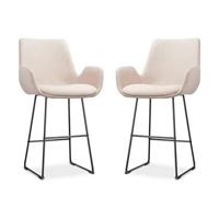 Nolon Nino-Eef Barkrukken Set van 2 - Beige - Zwart - 65 cm - thumbnail