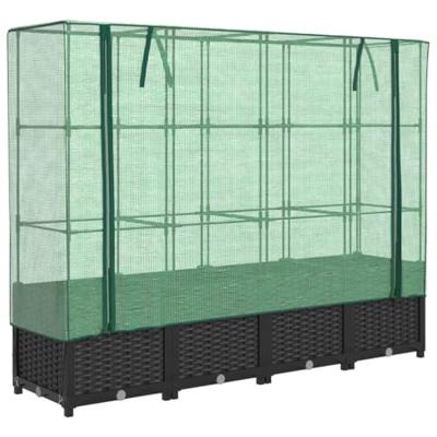 VidaXL Verhoogde plantenbak met kashoes rotanlook 160x40x138 cm