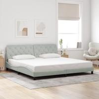 Bedframe zonder matras 200x200 cm fluweel lichtgrijs - thumbnail