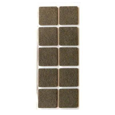Plakvilt bruin vierkant 4,5 bij 4,5 cm en hoogte 0,35 cm van vilt - 10 stuks
