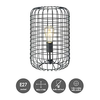 Light depot - tafellamp Netting 26 - zwart rooster metaal - Outlet Light depot - tafellamp Netting 26 - zwart rooster metaal - Outlet