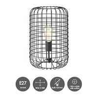 Home sweet home netting tafellamp 26 zwart rooster metaal - thumbnail