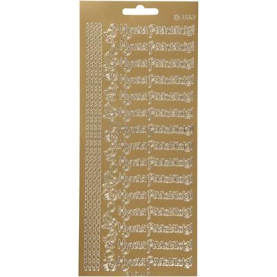 Creativ Company Stickers, hyvaa pääsiäistä, vel 10x23 cm, goud, 1 vel