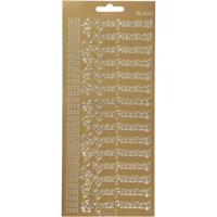 Creativ Company Stickers, hyvaa pääsiäistä, vel 10x23 cm, goud, 1 vel - thumbnail