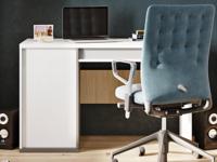 Bureau ILONA 1 lade 1 deur wit/eik salisbury - thumbnail