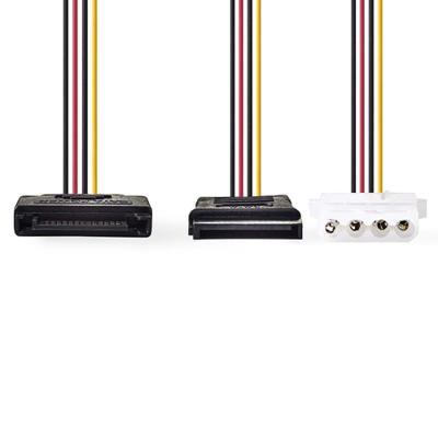 Nedis Interne Voedingskabel | SATA 15-Pins Male naar Molex Female / SATA 15-Pins Female | 0.2 m | 1 stuks - CCGP73555VA015 CCGP73555VA015 - thumbnail