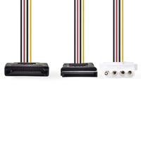 Nedis Interne Voedingskabel SATA 15-Pins Male - SATA 15-Pins Female + Molex Female 0,15 m - thumbnail