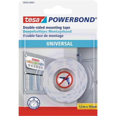 tesa UNIVERSAL 58565-00001-00 Montagetape tesa Powerbond Wit (l x b) 1.5 m x 19 mm 1 stuk(s)