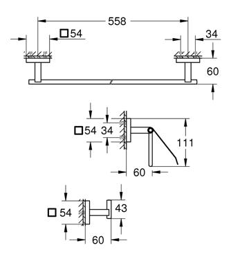 3-in-1 accessoireset - GROHE - 41124000 - Start Cube - Chroom