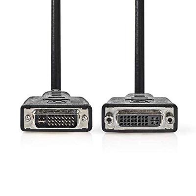 DVI-Kabel - DVI-I 24+5-Pin Male - DVI-I 24+5-Pins Female - 2560x1600 - Vernikkeld - 2.00 m - Recht - PVC - Zwart - Polybag