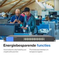 Linksys LGS124-EU 24-poorts onbeheerde Gigabit-netwerkswitch - Ethernet-switch/hub met metalen behuizing voor thuis en kantoor - Tafelmodel of wandbevestiging, Ethernet-splitter, Plug-and-play - thumbnail