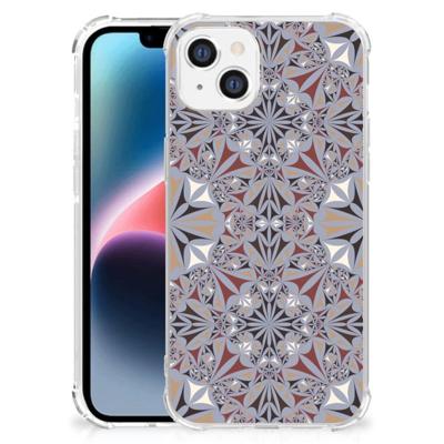 Apple iPhone 14 Plus Anti-Shock Hoesje Flower Tiles Apple iPhone 14 Plus Anti-Shock Hoesje Flower Tiles