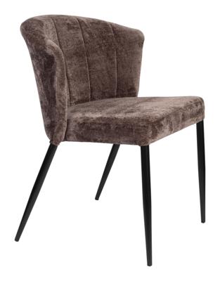 Dutchbone Eetkamerstoel 'Georgia' Chenille, kleur Paars