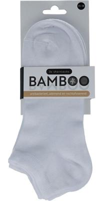 Naproz Bamboo Airco Shortsokken 3-Pack Wit 35-38 Naproz Bamboo Airco Shortsokken 3-Pack Wit 35-38