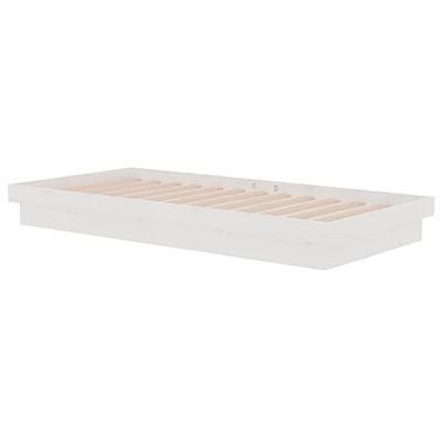 Bedframe massief hout wit 90x190 cm