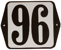 Huisnummer naambordje standaard 15x12 cm nummer 96 - Warentuin mix - thumbnail