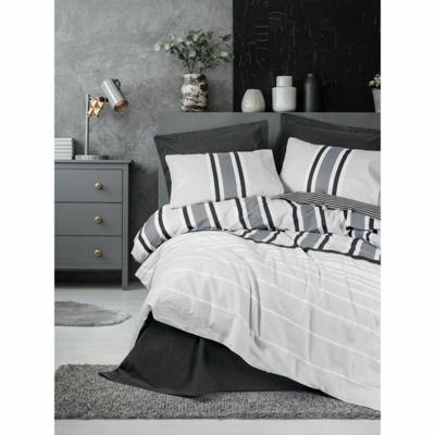 Beddengoedset - 1 dekbedovertrek 220 x 240 cm + 2 kussenslopen 60 x 60 cm - 100% katoen - Antraciet
