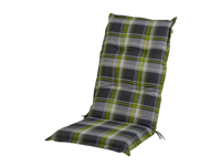 LIVARNO home Tuinstoelkussen hoge rug Valencia/Miami (geblokt/groen) - thumbnail