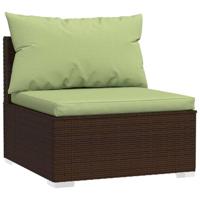 5-delige Loungeset met kussens poly rattan bruin - thumbnail
