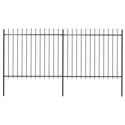 VidaXL Tuinhek met speerpunt staal 359x150 cm zwart
