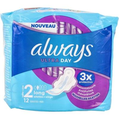 Always Always Ultra Maandverband Long Met Vleugels - 12 Stuks Always Always Ultra Maandverband Long Met Vleugels - 12 Stuks
