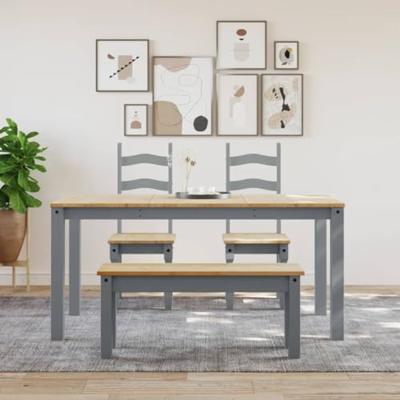 Eettafel Panama 160x80x75 cm massief grenenhout grijs Eettafel Panama 160x80x75 cm massief grenenhout grijs