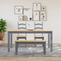 Eettafel Panama 160x80x75 cm massief grenenhout grijs - thumbnail