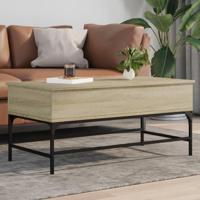 Salontafel 100x50x45 cm bewerkt hout en metaal sonoma eiken - thumbnail