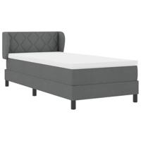 Boxspringbed met matras stof donkergrijs 90x200 cm - thumbnail