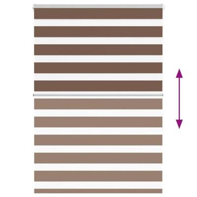 VidaXL Zebra rolgordijn 115x150 cm stofbreedte 110,9cm polyester bruin VidaXL Zebra rolgordijn 115x150 cm stofbreedte 110,9cm polyester bruin