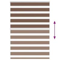 Zebra rolgordijn 105x150 cm stofbreedte 100,9cm polyester bruin - thumbnail