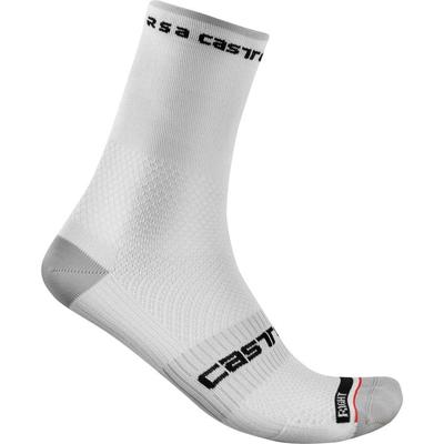 Castelli Rosso corsa 15 fietssokken wit heren S-M Castelli Rosso corsa 15 fietssokken wit heren S-M