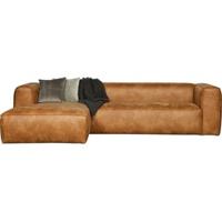 WOOOD Hoekbank 'Bean' Links, leder cognac - thumbnail