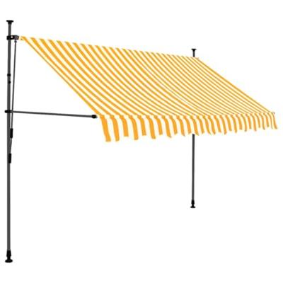 Luifel handmatig uitschuifbaar met LED 300 cm wit en oranje - thumbnail