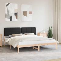 Bedframe met Gevoerd Hoofdgedeelte Zwart 180 x 200 cm - thumbnail