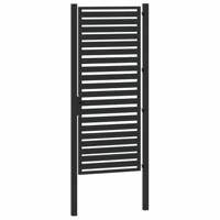 Tuinhek afsluitbaar 100x200 cm aluminium zwart - thumbnail