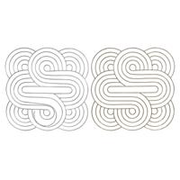 Wanddecoratie DKD Home Decor Gouden Zilverkleurig Abstract Orientaals 61 x 1 x 61 cm (2 Stuks) - thumbnail