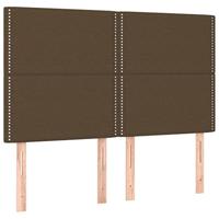 Hoofdbord LED 144x5x118/128 cm stof donkerbruin - thumbnail