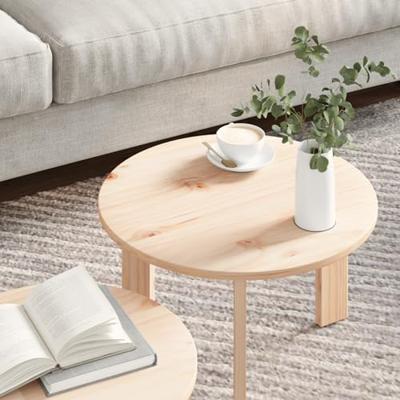 Koffietafel Set 2 pcs Naturel 47.5 x 47.5 x 27 cm