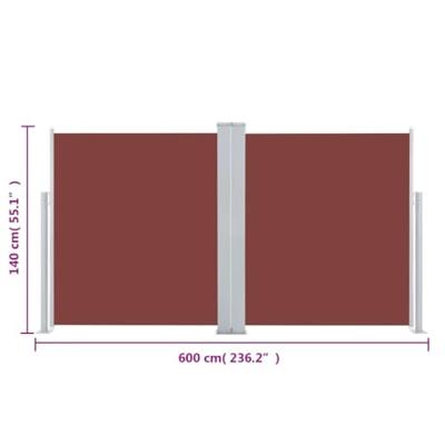 VidaXL Windscherm uittrekbaar 140x600 cm bruin
