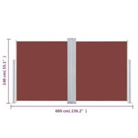 Windscherm uittrekbaar 140x600 cm bruin - thumbnail
