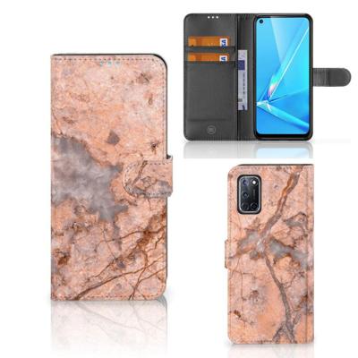 OPPO A72 | OPPO A52 | Bookcase | Marmer Oranje OPPO A72 | OPPO A52 | Bookcase | Marmer Oranje