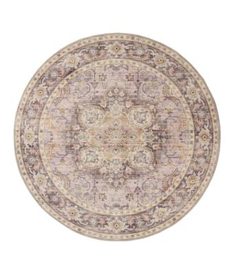 Heritaged Rond Vintage buitenkleed - Valenca Fino paars|roze - 230 cm